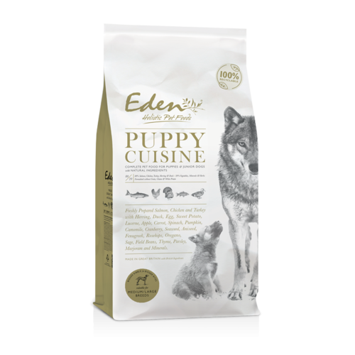 Eden Eden Cuisine Chicken Salmon Turkey Puppy Dry pet food packaging